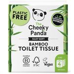 The Cheeky Panda Bamboo Toilet Paper – 4 Rolls of Toilet Paper | Plastic Free Packaging and Sustainable Toilet Tissue | 100% Compostable