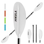 HIKULA Kayak Paddle 4 Pieces Detachable with Alloy Shaft、pp & Fiberglass Blade for Inflatable Kayak/packraft Kayak Oar, Grey…