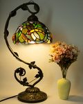 Ppbmocw Tiffany Style Lamp,21x11x8inches Stained Glass Lamp,Dragonfly Tiffany Lamp with Three-Color Dimming for Bedside Table,Dining Table,Antique Office,As A Gift to Family and Friends