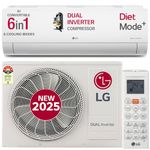 LG 1.5 Ton 5 Star DUAL Inverter Split AC (Copper, AI Convertible 6-in-1, VIRAAT Mode, Faster Cooling & Energy Saving, 4 Way Swing, HD Filter with Anti-Virus Protection, 2025 Model, US-Q19YNZE, White)