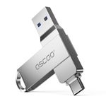OSCOO 128GB USB Flash Drive, USB 3.1 Gen 1 Dual USB-C & USB-A Memory Stick, Portable Thumb Drive for iPhone 15/16/17, Mac, Android Phones, Tablets, Laptops, Mac, Windows – Photo & Video Backup