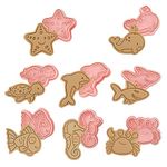 Cartoon Fun Biscuit Cutter, 8pcs Plastic Cookie Cutter Stamp Set, 3D Cookie Cutters Shapes, Biscuit Cutters for Baking, Cartoon Biscuit Cutter Stampers Emboss, DIY Fondant Pastry Cake Decoration