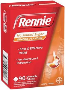 Rennie NAS Orange Flavoured Chewable Tablet for Heartburn and Indigestion Treatment 96 Tablets