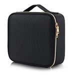 Adakieya Makeup Bag Travel Make up Organiser Bag Storage Vanity Case for Women Makeup Box Cosmetic Bags with Compartments For Indoor ,Outdoor, Black