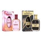 Al-Nuaim Pack Of 2, Chocolate Musk EDP, 50ml & Sabaya EDP, 50ml Long Lasting Liquid Perfumes For Unisex