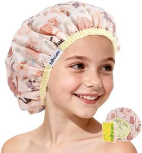 Years calm Kids Shower Cap, Waterproof Reusable Cartoon Bath Cap with Double Layers & Soft Elastic Band, Washable shower cap for kids, Great for Daily Bath