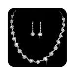 Yikisdy Wedding Brides Necklace Earrings Set Sliver Pearl Necklaces Bride Rhinestones Jewelry Set Crystal Choker Necklace Bridal Accessories for women, Alloy, Pearl, Crystal