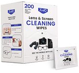 ZedQ Glasses Wipes 200 Pack with Super Soft Microfiber Cloth - Individually Wrapped Lens Cleaning Wipes, Eyeglass Wipes, Pre-Moistened Wipes for Camera Lens, Tablets, Phone and Computer Screen