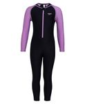 Speedo Girl's Full Body Suit (804886P088_True Navy/Sweet Purple_8-9 Years)