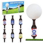 QHMENG 12 Pack Funny Golf Tees, Beer Bottle Golf Tees Recyclable Plastic Golf Tees for Men, Novelty Golf Gifts for Men, Father, Golfers, Bachelor Party, 3.54" Tall