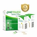 OneTouch Select Plus Test Strips | Pack of 50 Strips with 50 OneTouch Ultrasoft 2 Lancets | Blood Sugar Test Machine Testing Strips | For use with OneTouch Select Plus Simple Glucometer