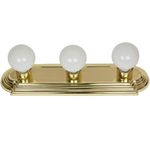 Sunlite B318/PB 18-Inch 3-Bulb Bathroom Vanity Wall Fixture, Polished Brass Finish