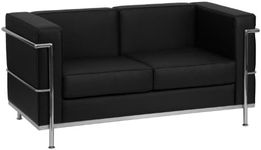 Flash Furniture HERCULES Regal Series Contemporary Black LeatherSoft Loveseat with Encasing Frame