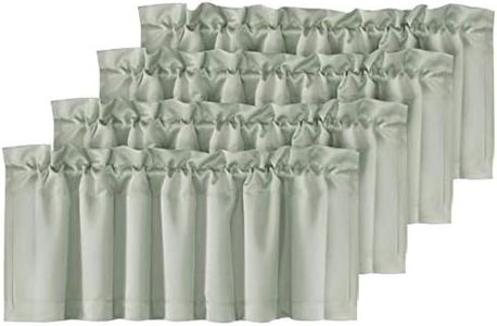 H.VERSAILTEX 4 Panels Blackout Curtain Valances for Kitchen Windows/Bathroom/Living Room/Bedroom Privacy Decorative Rod Pocket Short Window Valance Curtains, 52" W x 18" L, Light Sage