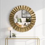 Gold Mirror, Handcrafted Round Wall