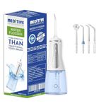 MEDITIVE Water Flosser Cordless for Teeth, Portable Oral Irrigator, Cordless Water Dental Flosser Teeth Cleaner, IPX7 Waterproof Teeth Cleaner with 350ml Detachable Water Tank