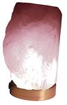 eshoppee Natural Stone Crystal Rose Quartz Stone lamp with Metal led Light Base for Positive Energy. (Rose Quartz)