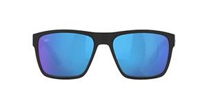 Costa Del Mar Men's Paunch XL Sunglasses, Matte Black/Blue Mirrored Polarized 580g, 59 mm