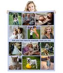 Zmkar Personalised Customized Photo Fleece Blanket Throw Custom with Picture Text Birthday Wedding Gift for Adult Baby Boy Girl Men Women Mum Dad Family Friend (Throw 47''×63''(120x160cm),12 Photos)