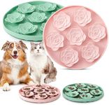 Slow Feeder Dog Bowls, ZOURYNUA Silicone Pet Food Bowls with Suction Cups Non-Slip, Dog Feeding Bowls Slow Down Pet Eating Speed for All Breed Dogs, Anxiety Relief & Fun Added (Pink)