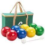 ApudArmis 90mm Bocce Balls Set, Lighter Outdoor Bocce Game for Backyard/Lawn/Beach - Set of 8 Soft PE Balls & 1 Pallino & Nylon Carrying Case & Measuring Tape for Teens Beginners