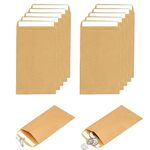 Small Brown Envelopes for Seeds, Mini Seed Envelopes Self-Adhesive Paper Coin Envelopes Seed Packets for Money Seeds Packing Storing Small Items Wages Notes Beads(2.4 * 3.9inch)