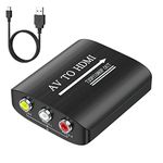 AV to HDMI Converter, AV to HDMI Adapter Support 720p/1080p for PS1/PS2/PS3/Xbox 360/WII/N64/SNES/STB/VHS/VCR/Blue-Ray DVD Players