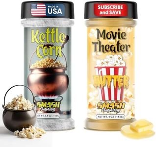 Kettle Corn & Movie Theater Butter Popcorn Seasoning – Sweet & Salty Kettle Corn and Classic Buttery Movie Theater Flavor – Ideal for Popcorn, Snacks, Fries, Pancakes, Veggies, and More (2 Pack)