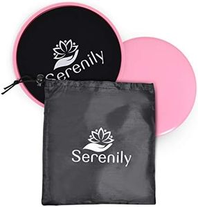 Serenily Exercise Sliders - Dual Sided Workout Sliders for Carpet & Hardwood Floor, Pilates Sliders Gliders for exercising, Core Sliders for Working Out, Exercise Sliders Fitness Discs for Women & Men