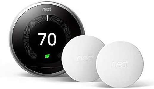 Nest Learning Thermostat 3rd Generation Stainless Steel and 2 Temperature Sensors