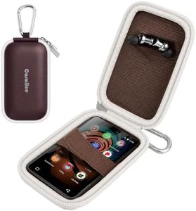 MP3 MP4 Player Case for Innioasis/for AGPTEK/for Sony Walkman - MP3 Player Case with Clip, 4-inch Bluetooth No Zipper Screen Protector Storage for Earbuds, USB Cable& Accessories (Reddish Brown)