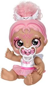 Kindi Kids Dress Up Magic Baby Sister Doll Winnie Wings Angel with face Paint Reveal. 1 Doll with Toy Pacifier and Magic Sponge. Big Glittery Eyes, Squishy Arms and Legs, Removeable Diaper. (50240)