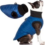 Gooby G21 Bomber Jacket - Blue, X-Small - Zip Up Dog Sweater, Dual D Ring Leash - Warm Windproof Winter Dog Clothes