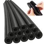 Amylove 12 Pcs Insulating Foam Pipe Insulation Foam Tube Freeze Protection Heat Preservation Pipe Covers for Tubing Outdoor Water Pipe Insulation Water Pipe Freeze Protection (Black,1/2 Inch)