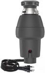 GarveeTech Garbage Disposal 1/2 HP, Continuous Feed Food Waste Disposer with Air Switch & Flange Seal, Stainless Steel Garbage Disposer, Compact Food Waste Grinder for Kitchen Sink, Grey