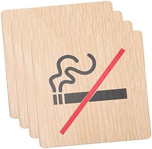 Artibetter 4 unids prohibido fumar letrero de madera no fumadores señales de advertencia industriales pegatinas señales de prohibición de para restaurantes signos de no fumar para la casa de madera