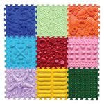 ORTO NATURE 9-Piece Sensory Massage Puzzle Play Mat – Interlocking Orthopedic Floor Tiles & Textured Sensory Mats for Kids & Adults (Rainbow Melody)