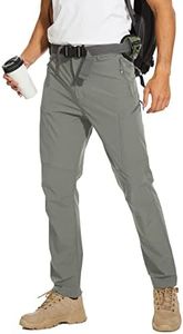 Arunlluta Hiking Pants for Men, Hiking Travel Pants Water-Resistant Mens Work Pants Stretch Quick Dry Lightweight, Sagegreen（belt Included）, 38W x 30L