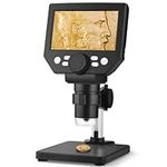 Sunowl Digital Microscope, 4.3 Inch USB Microscope, 1080P Portable LCD Microscope, 1X-1000X Magnification, 8 Adjustable LED Lights Coin Magnifier for Soldering, School, Labs, Circuit Board Repair