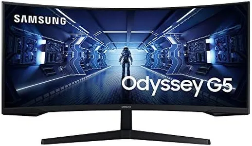 SAMSUNG 34" Odyssey G5 Ultra-Wide Gaming Monitor with 1000R Curved Screen, 165Hz, 1ms, FreeSync Premium, WQHD, LC34G55TWWNXZA, 2020, Black