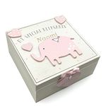 Personalised Baby Girl wooden Memories Keepsake Box Vintage Style