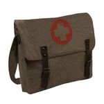 Rothco Vintage Medic Canvas Bag With Cross, Mens Crossbody Messenger Shoulder Bag, Olive Drab