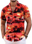 COOFANDY Mens Hawaiian Shirt Short Sleeve Floral Button Down Shirts Tropical Summer Beach Shirts