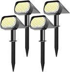 Quntis Solar Spot Lights Outdoor Garden, IP65 Waterproof Solar Landscape Spotlights 2-in-1 Adjustable Solar Garden Wall Lights Cool White for Yard Pathway Pool Porch Walkway Lawn Decoration-4 Pack