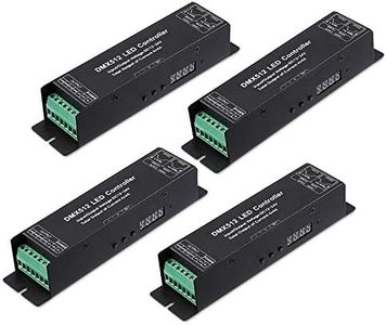 TORCHSTAR 4 Channel DMX Digital Tube DMX512 Decoder, Effective Output, 12-24V LED Light Converter, 4A Constant Current/Channel, RGBW/CCT, for Commercial, Residential and Stage Lighting, Pack of 4