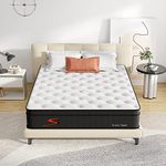 Sweetnight King Mattress 5FT， 8 Inch Memory Foam Spring Mattress, Gel Memory Foam Hybrid Mattress，Breathable Skin-friendly Durable Medium Firm Mattress，Black (150x200x20cm)