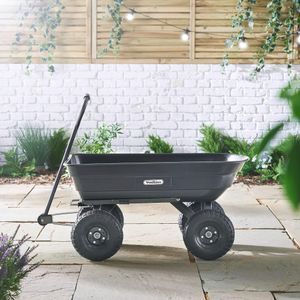 VonHaus Garden Dump Cart – 75L Tipping Wheelbarrow Wagon, 250kg Load