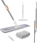 Microfiber Flat Mop 32 in Large Mops for Floor Cleaning Commercial Dust Dry Wet Mops on Hardwood Floors with 4 Washable Pads Aluminium Telescopic Long Handle Floor Cleaning Tools