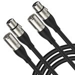 NUOSIYA XLR Cable 2m 2 Pack Balanced XLR Microphone Cable 3 pin XLR Male to Female Extender Cord for Studio Recorder, Mic, Mixer, Speaker System, Phantom Power