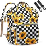 Diaper Bag Backpack for Mom & Dad, Multifunction Waterproof Baby Changing Bags, Large Nappy Bag Backpack (Sunflower)